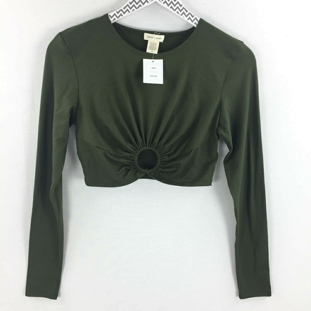 Silence + noise green o ring crop top medium - Picture 2 of 6